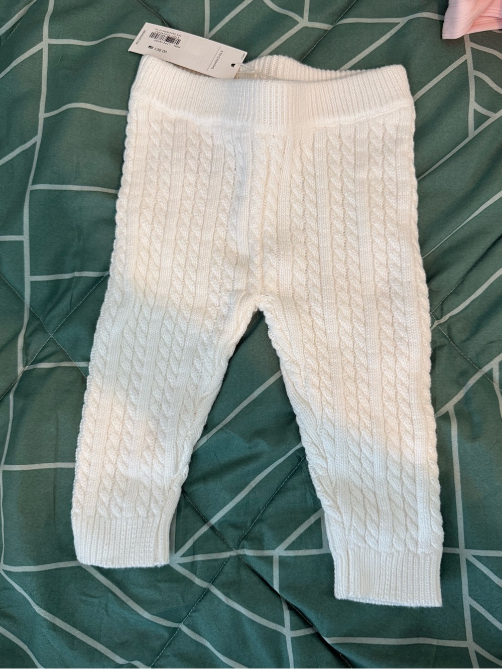 NWT Janie and Jack White Cable Knit Leggings